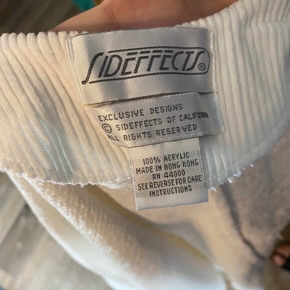 Vintage Sideeffects White Fringe Kimono Shawl Wrap Boho Acrylic Hong Kong - Picture 7 of 8